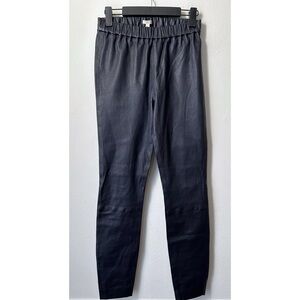 J.Crew Collection Navy Leather Leggings